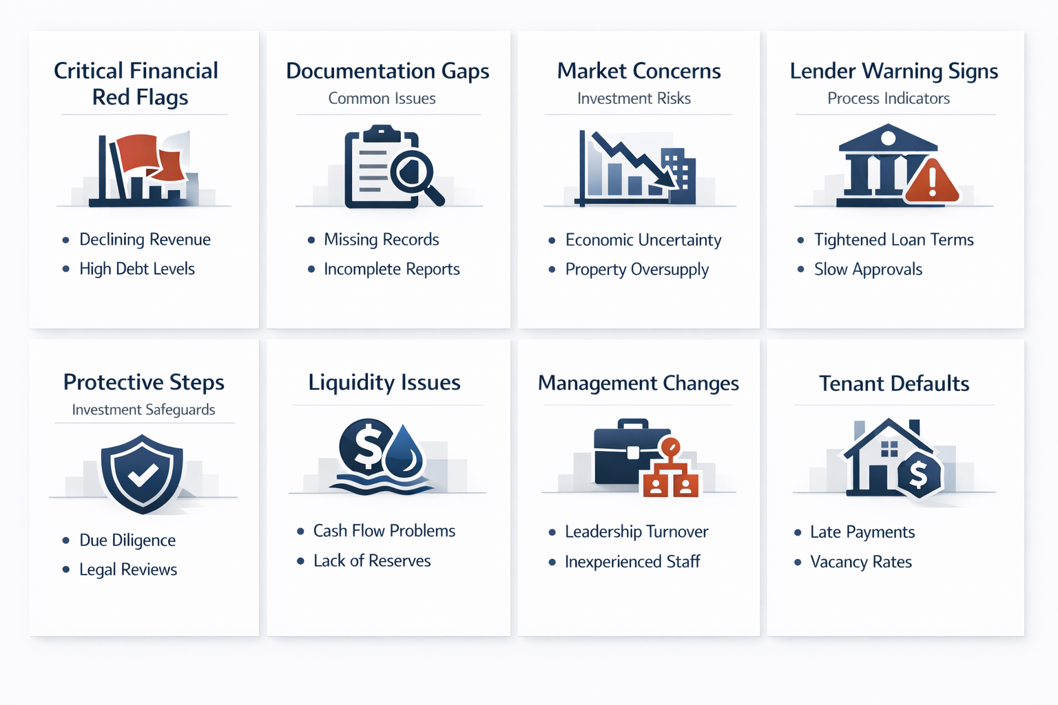 Visual representation of steps to protect your investment in DSCR deals, including pre-qualification and documentation.