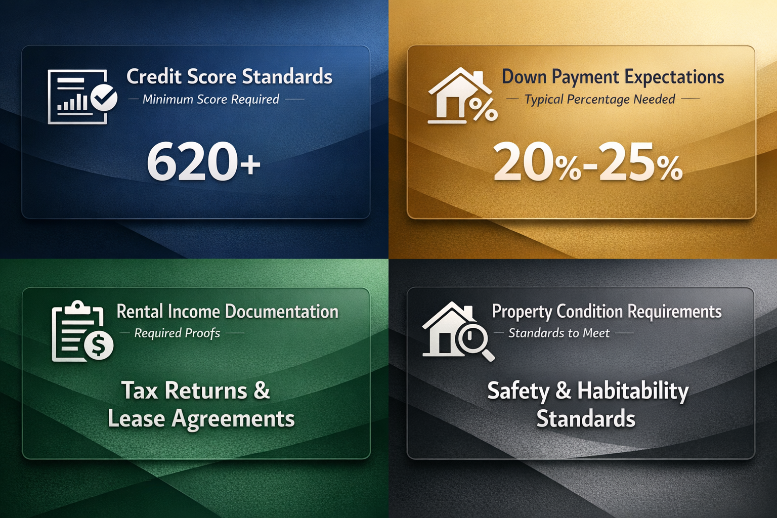 Essential qualification requirements for Texas DSCR loans including credit score, down payment, income documentation, and property condition.