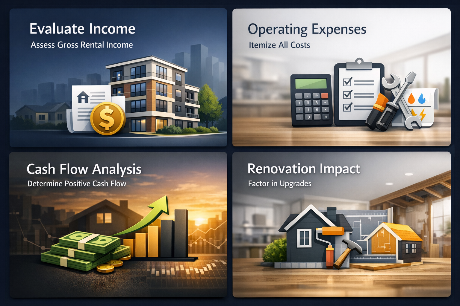 Steps to evaluate cash flow potential before acquisition for real estate investments including income assessment and expenses.