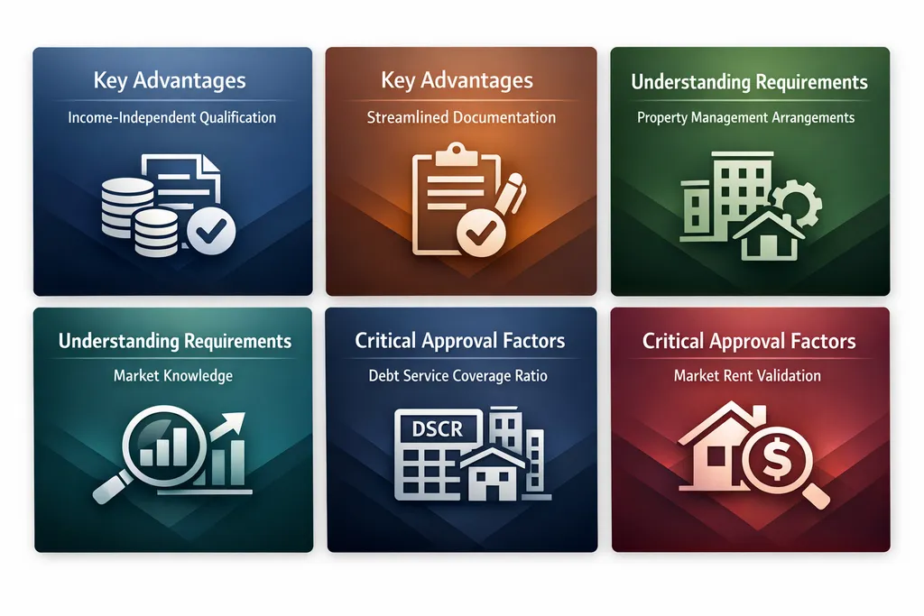 Infographic showing the step-by-step process for securing out of state DSCR financing with key factors and requirements.