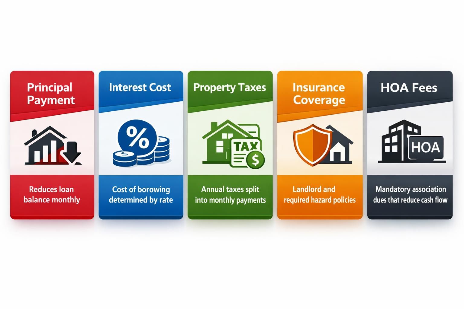 Explains what PITIA means in a DSCR loan by breaking down principal, interest, property taxes, insurance coverage, and HOA fees