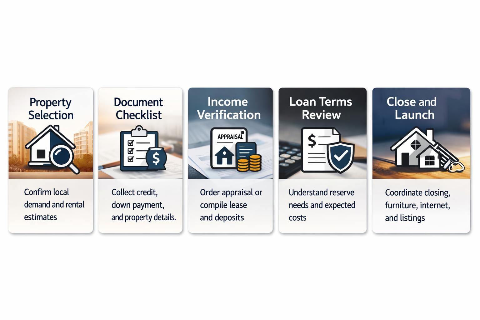 DSCR loan steps for medium-term corporate housing: property selection, docs, income proof, loan terms, closing