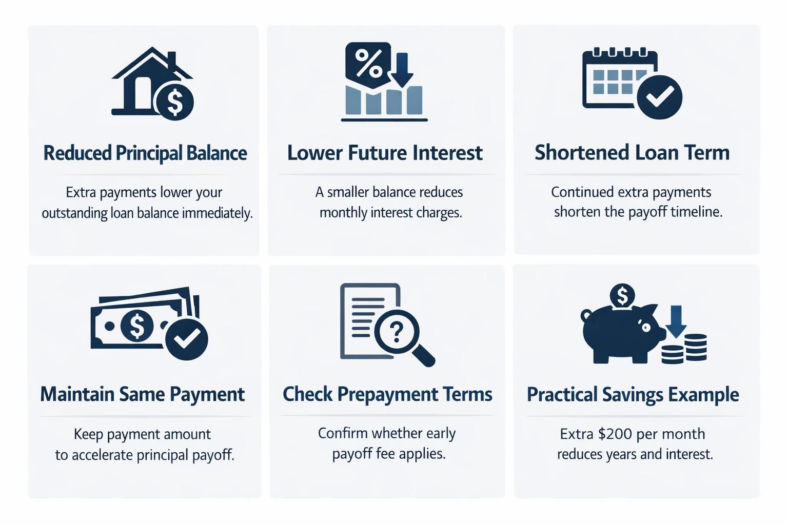 How extra DSCR payments affect amortization: reduced principal, lower interest, shorter term, maintain payment, check prepay terms, savings