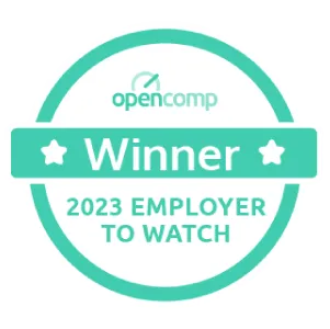 OpenComp Winner 2023 Employer to Watch badge