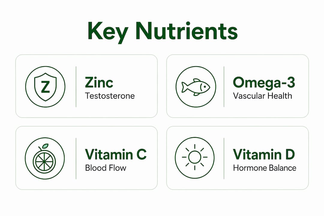 Infographic showing key nutrients for sexual health