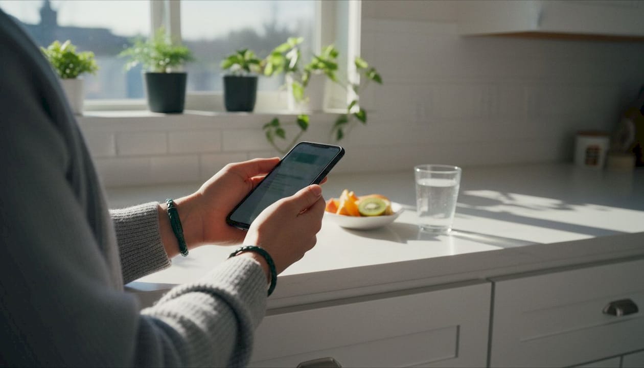 Hands scheduling telehealth appointment on smartphone