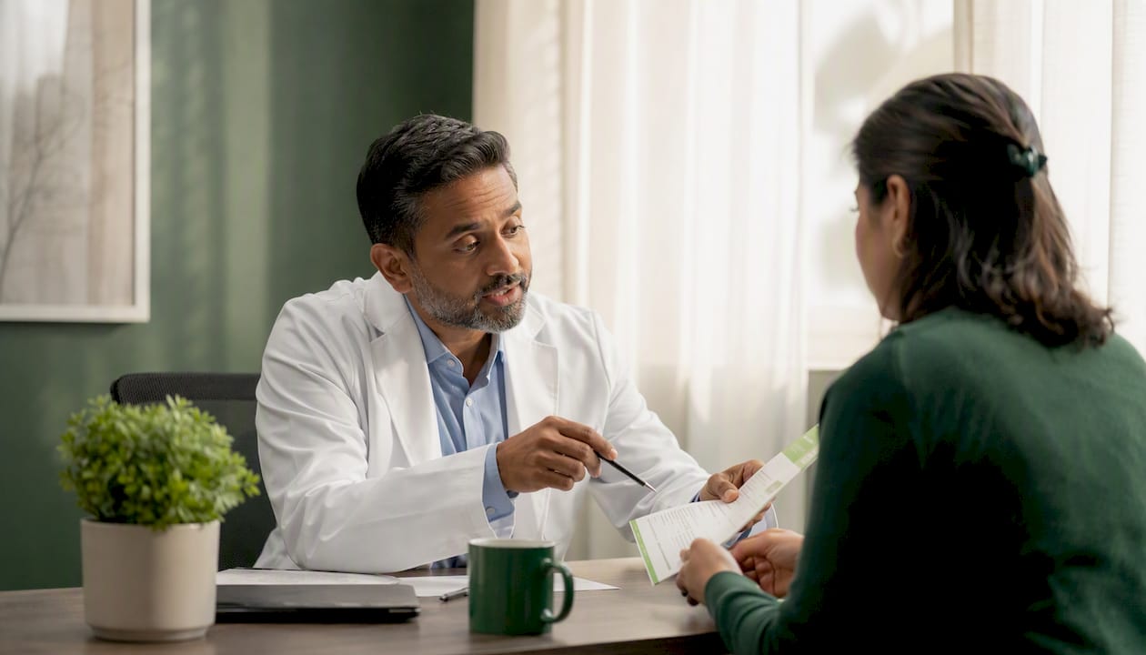 Doctor explaining GLP-1 medication effects