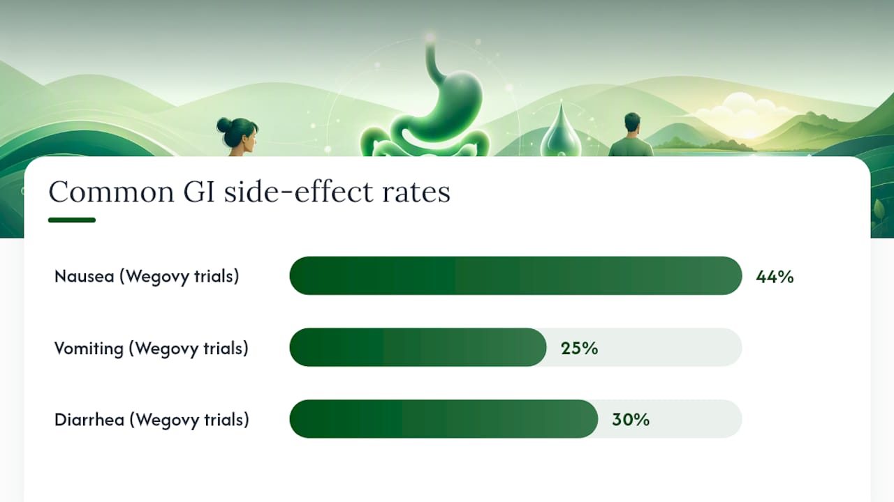 Chart comparing semaglutide side effect rates