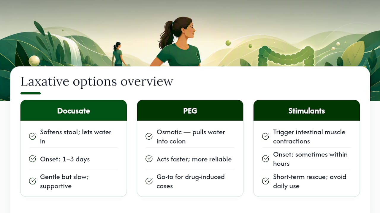 Comparison of three constipation treatment options