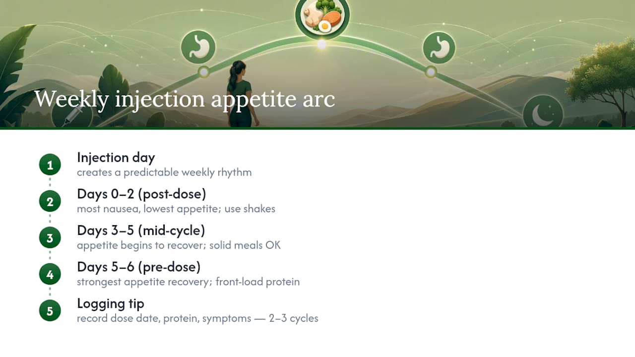 Weekly medication appetite and symptom pattern
