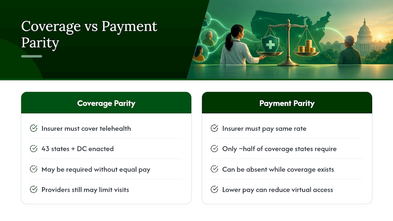 Coverage parity versus payment parity comparison