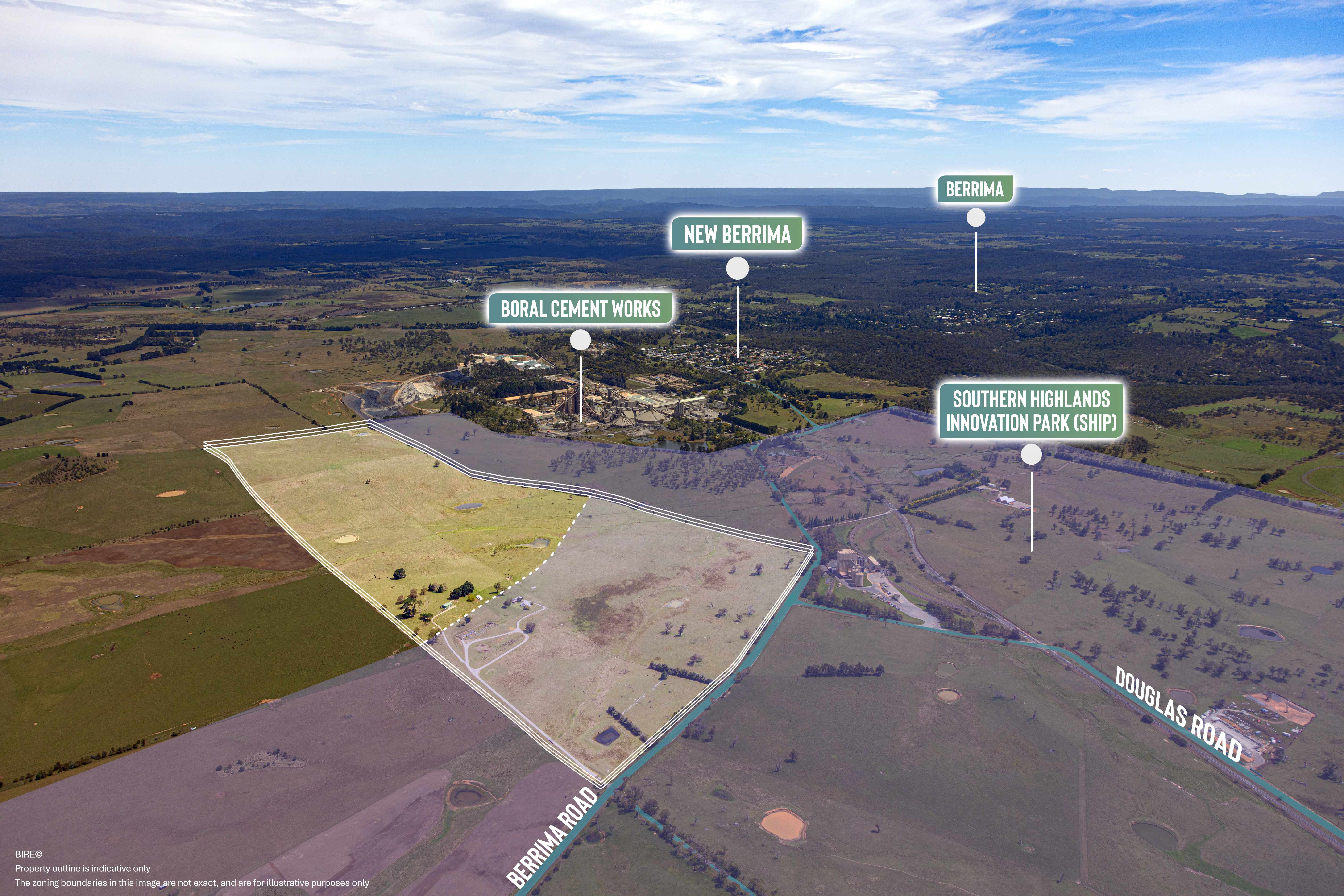 Leets Vale aerial view - 325, 337 & Lot 2 Berrima Road, Moss Vale