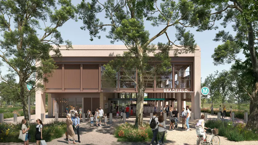 Bradfield Metro Station design rendering as part of the Sydney Metro Western Sydney Airport line