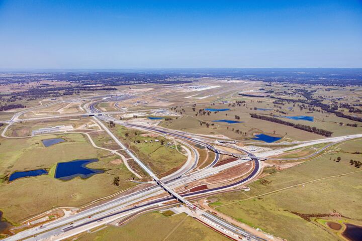 M12 Motorway toll-free link under construction in Western Sydney Aerotropolis