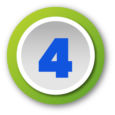 Blue number 4 centered in a light grey circle with a purple outer ring.