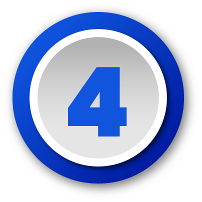 Blue number 4 centered in a light grey circle with a purple outer ring.