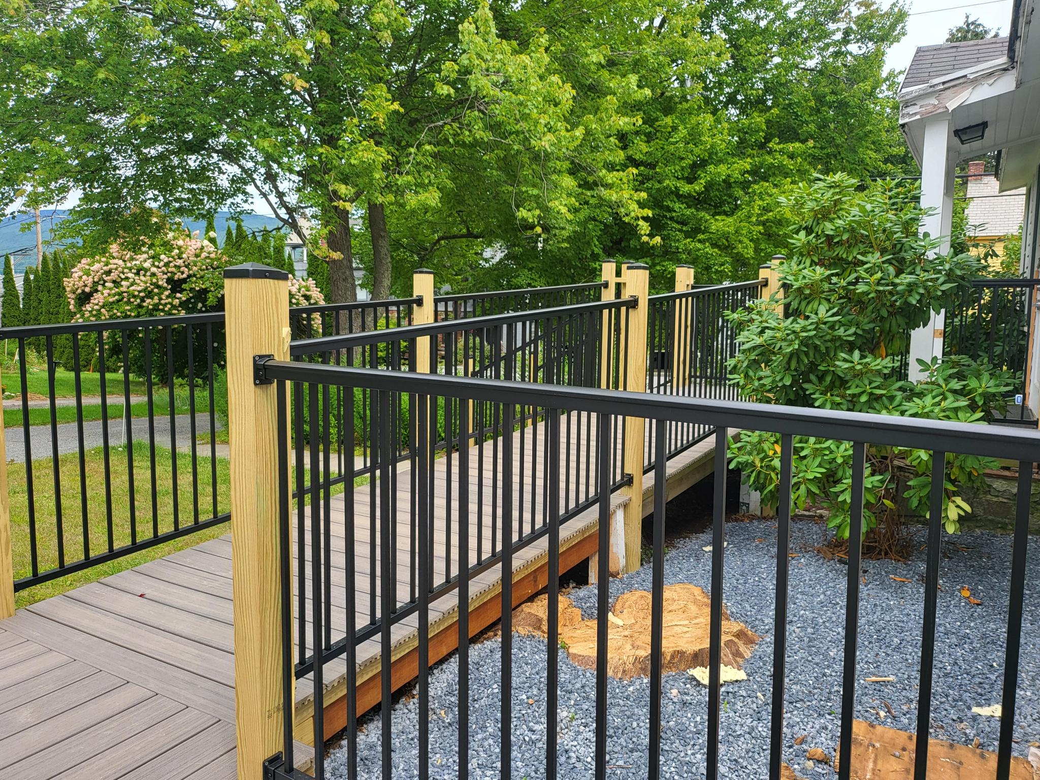 A new wood panelled and black bar handicapped ramp