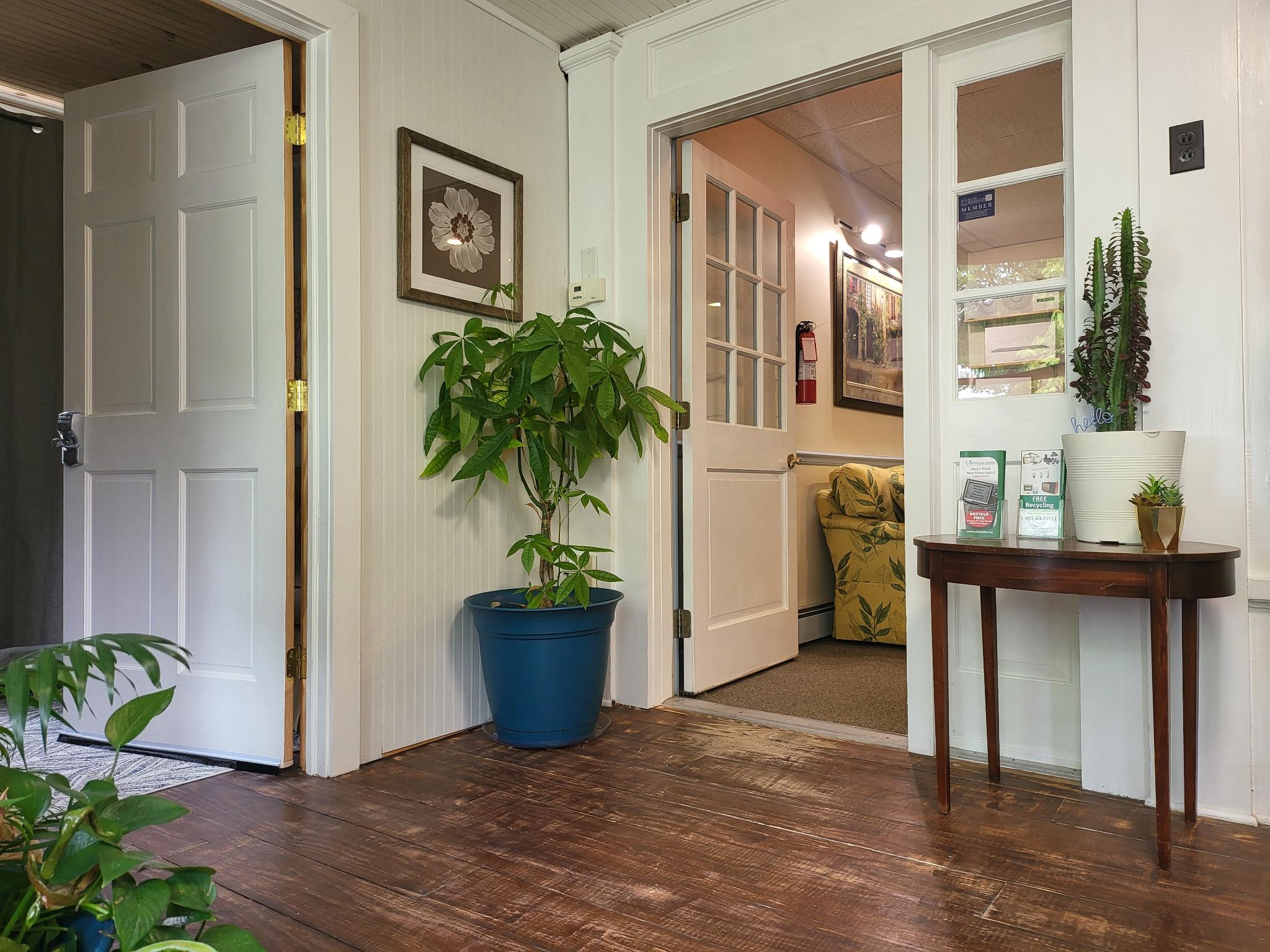 a clean and bright lobby