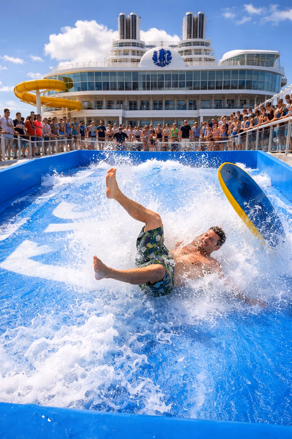 Freedom of the Seas FlowRider surf simulator and cruise ship injury risk area