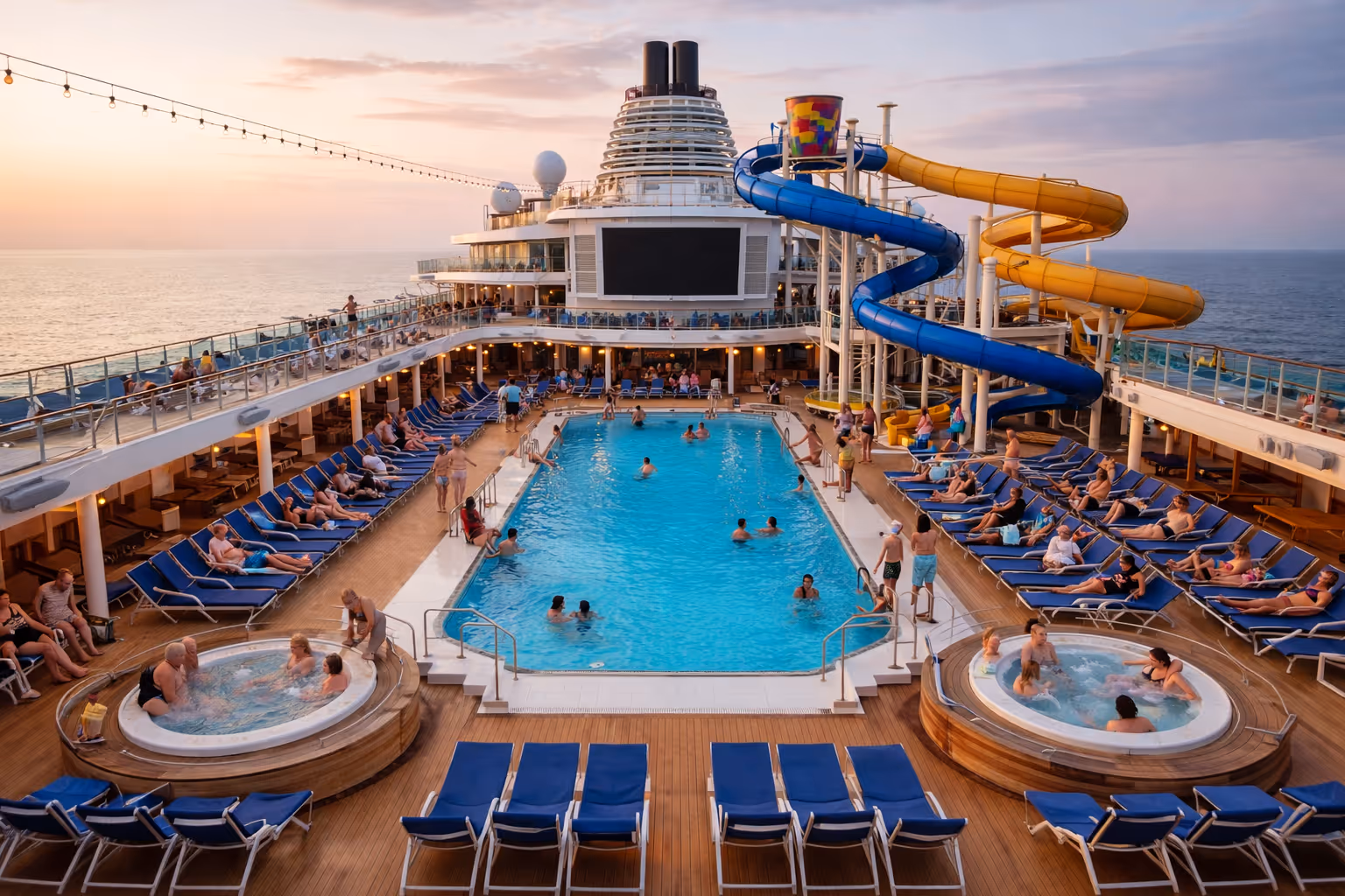 Utopia of the Seas Oasis Class Royal Caribbean cruise ship pool deck and passenger injury risk areas