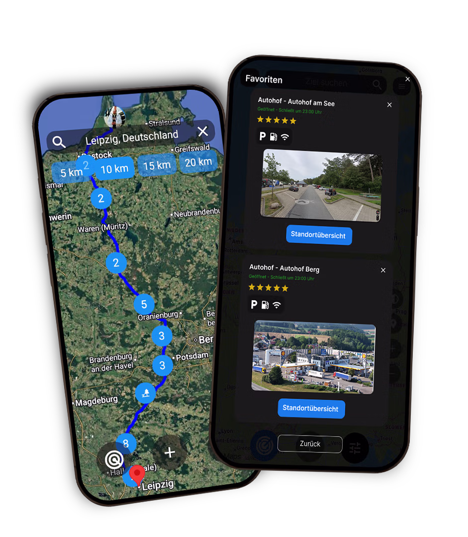 LKW App Mockup Bewertungen und Legitimation