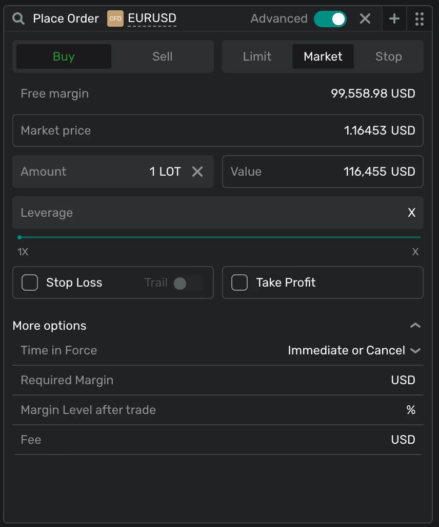 b2trader interface