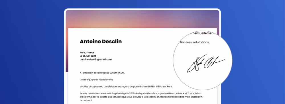 Modèle de lettre-type personnalisable parmi les 49 disponibles en illimité