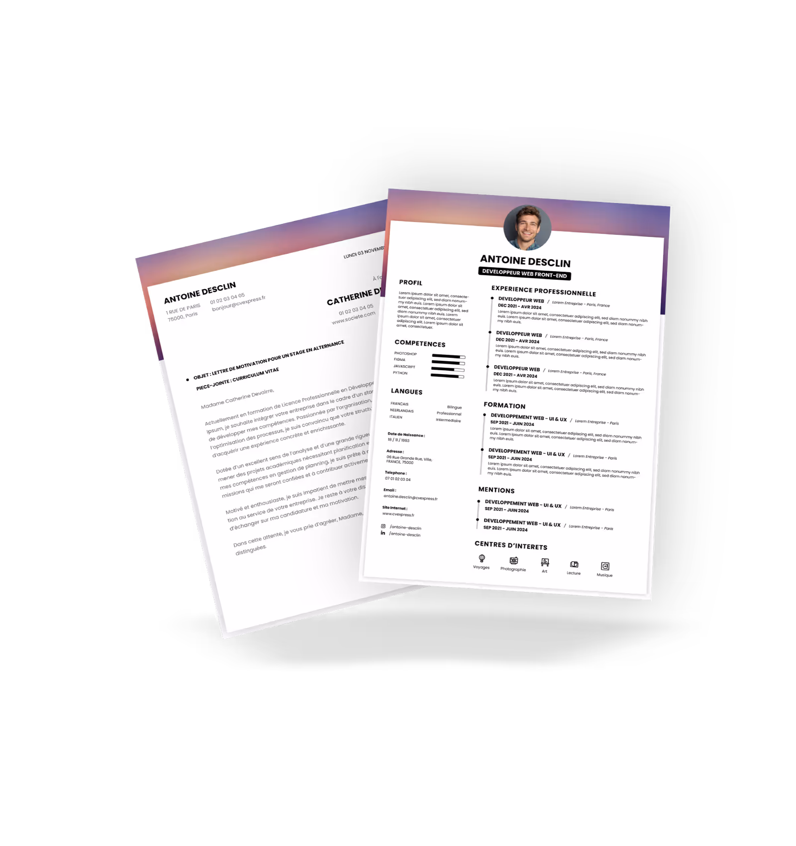 Création d'un Curriculum Vitae et d'une Lettre efficace en toute cohérence pour un effet de personal branding (effet de marque personnelle)