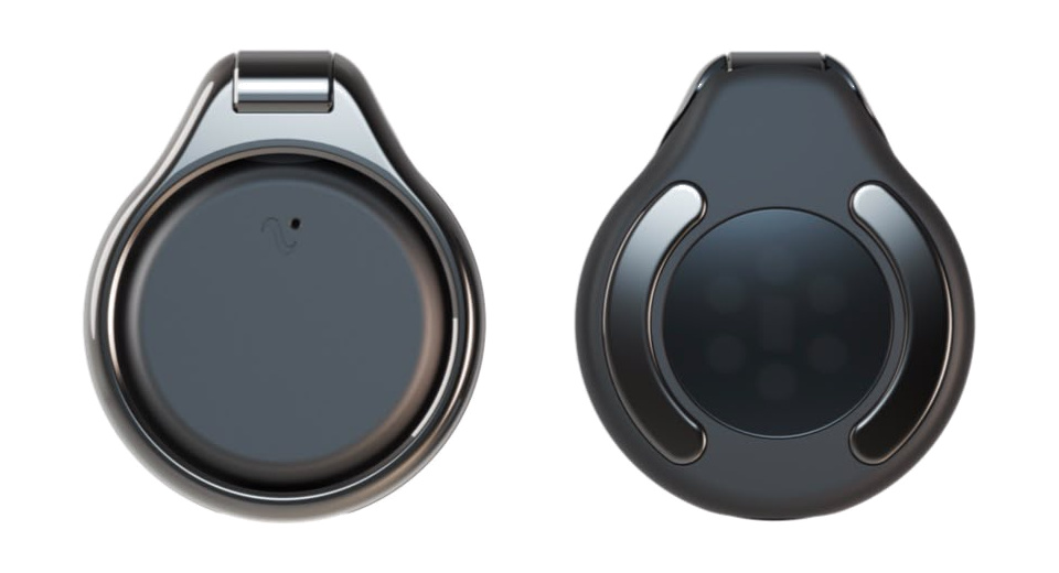 The Vire Clip in black with a gunmetal ring