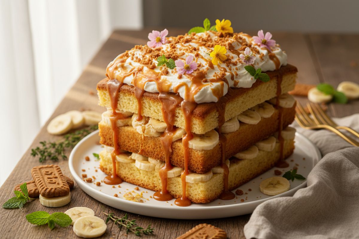Banoffee-täytekakku – banaani ja karamelli