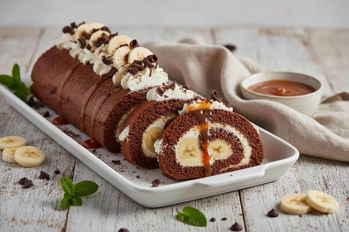 Banoffee-kääretorttu – herkullinen suklaakääre