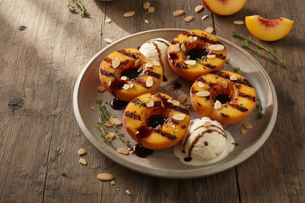 Balsamico-persikat grillissä – herkullinen jälkiruoka