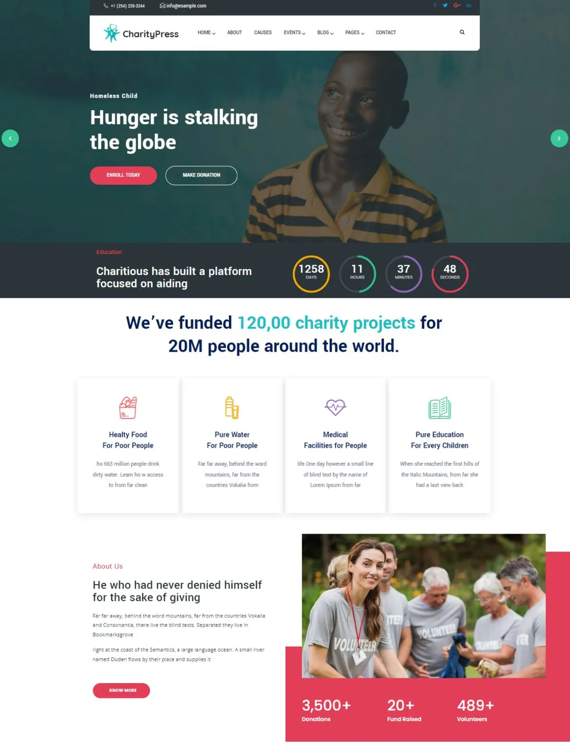 charity website