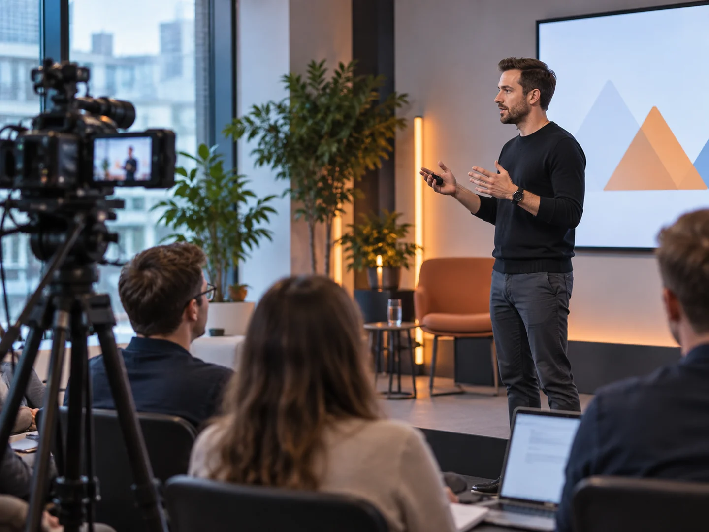 Ekspert prowadzi webinar technologiczny.