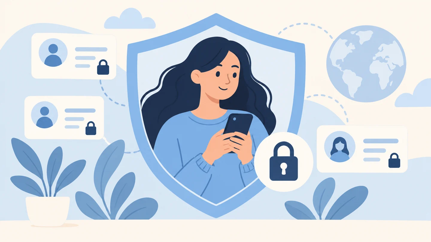Ilustracja ochrony prywatności i danych użytkownika telefonu.
