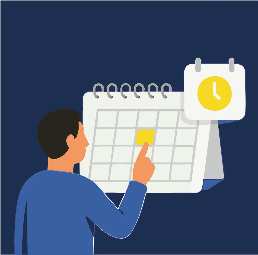 Illustration d'un client qui choisit son créneau de rendez-vous Nuisibook