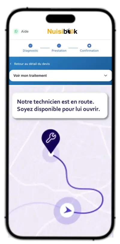 Illustration d'un professionnel se rendant à une intervention chez un client
