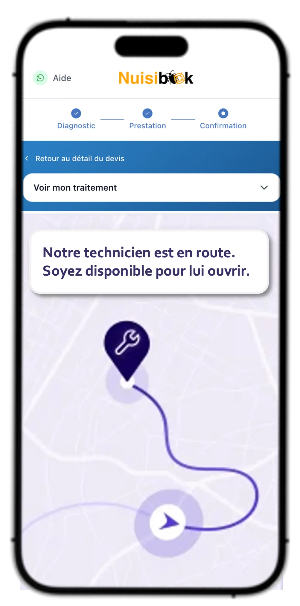 Illustration d'un professionnel se rendant à une intervention chez un client