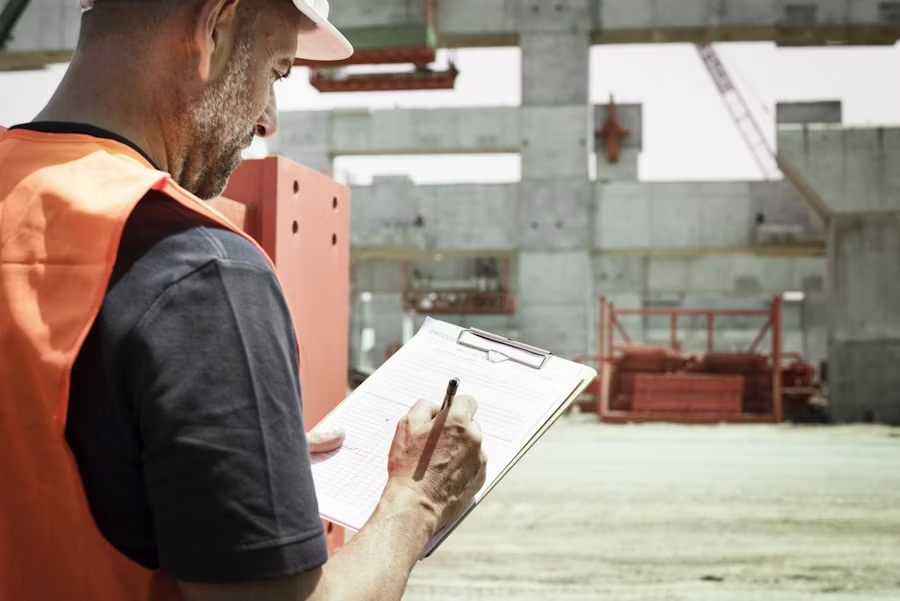 conducteur de travaux sur un chantier