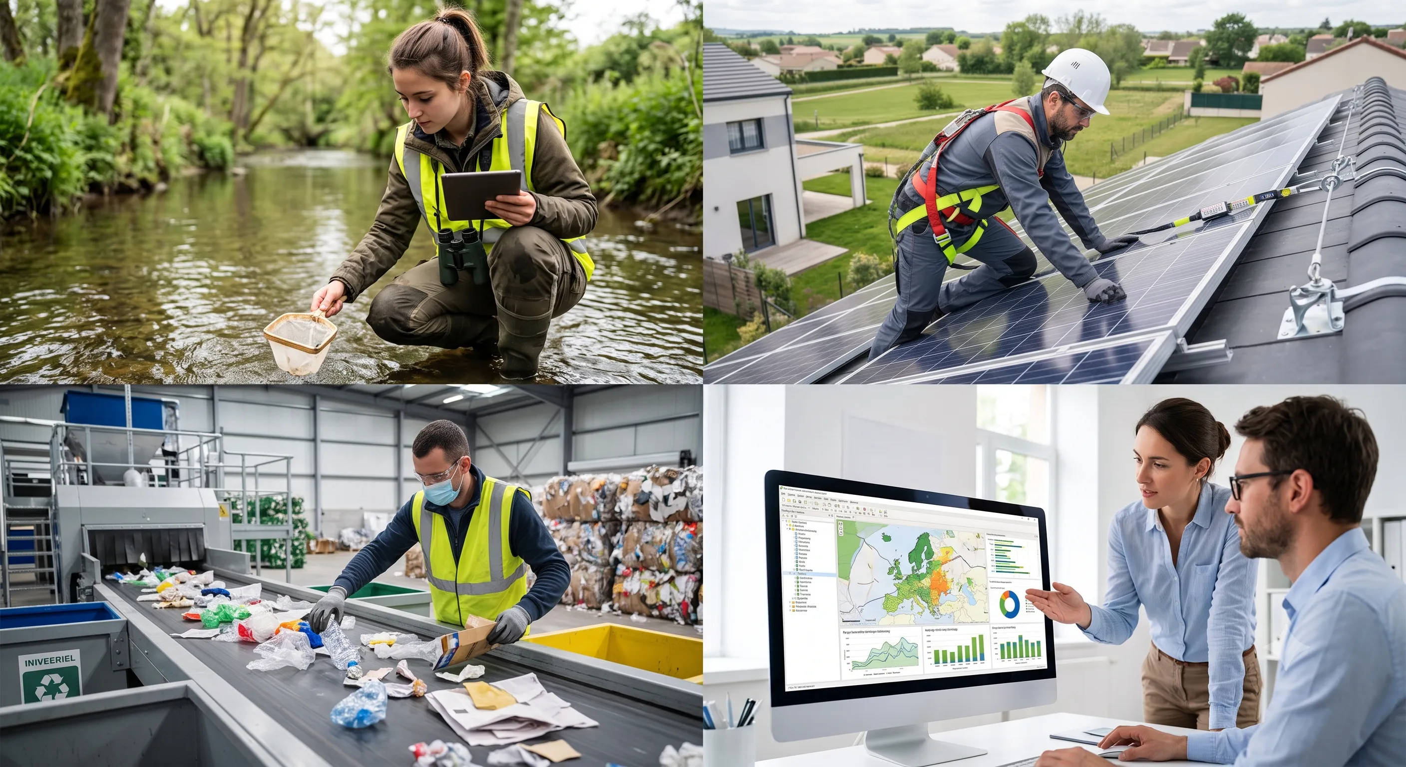 professionnels des métiers de l'environnement au travail