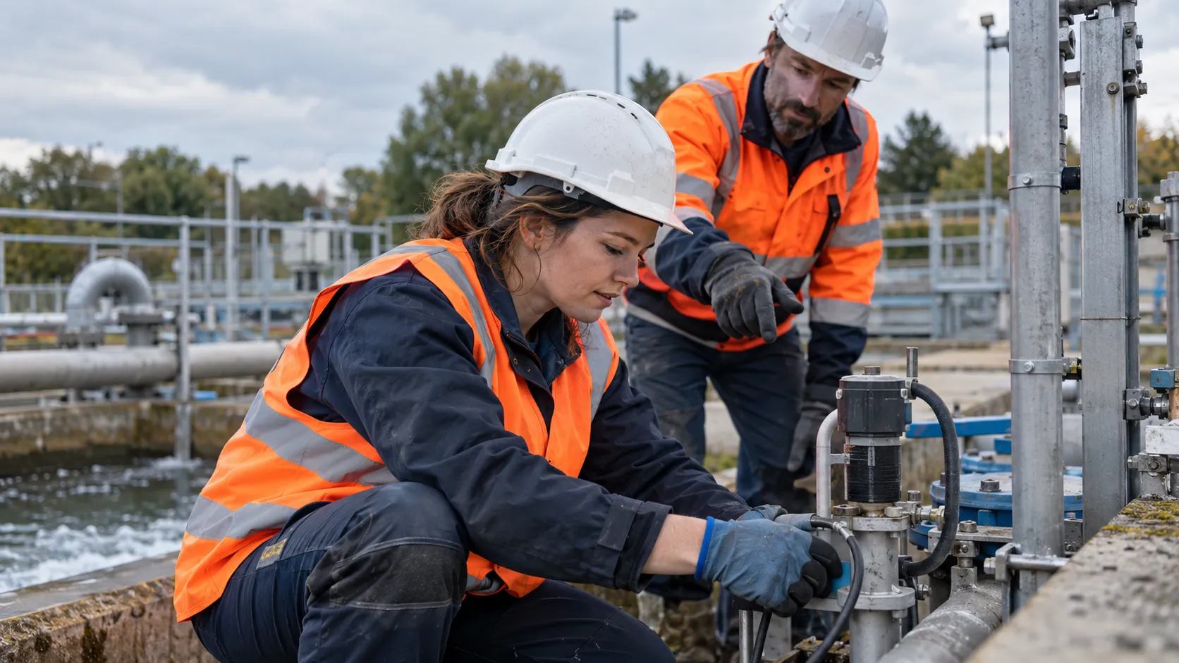 Technicienne de l'environnement en tenue EPI sur le terrain, un métier accessible sans diplôme