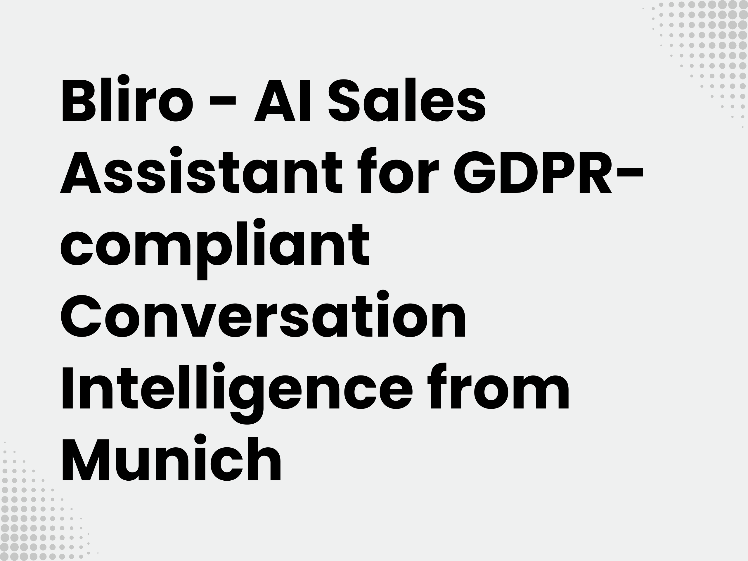 Cover image for the blog article: Bliro - AI Sales Assistant for GDPR-compliant conversation intelligence from Munich