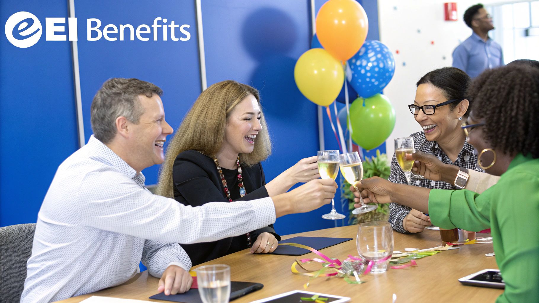 People collaborating in a modern office setting