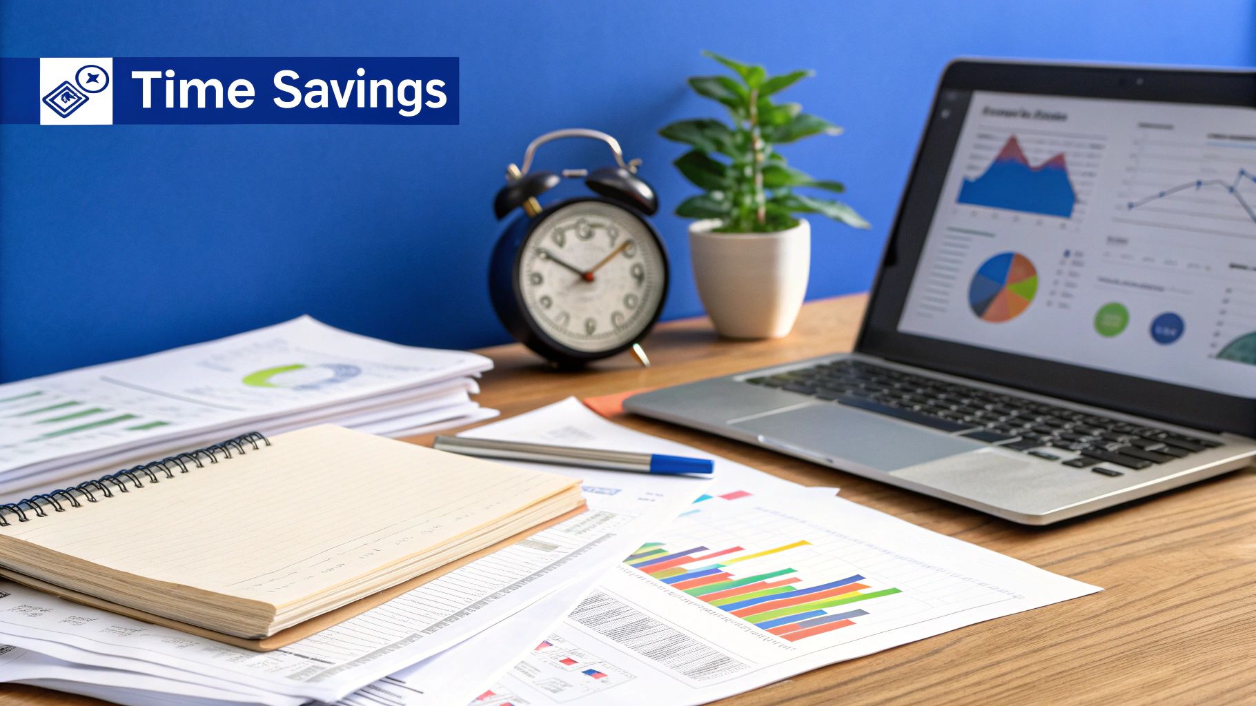 Infographic showing key data about Time Savings and Increased Productivity