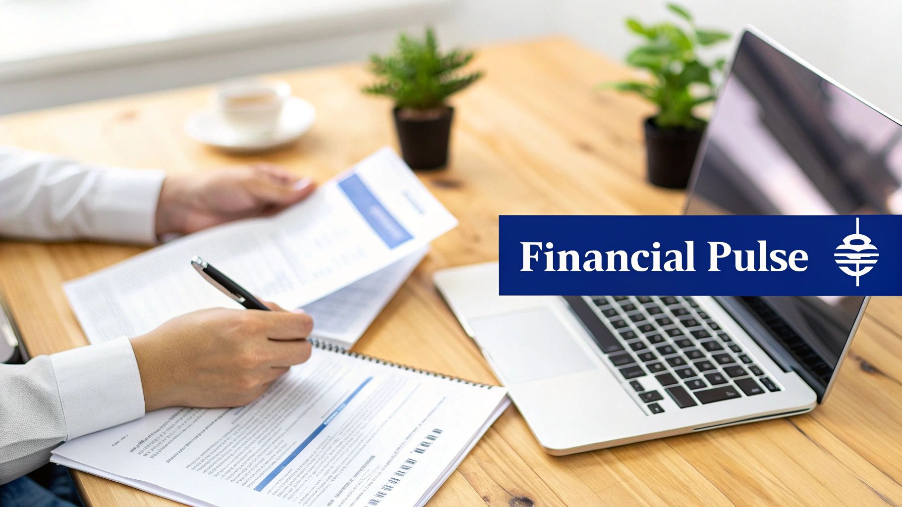 A professional working on financial documents and charts on a computer screen, representing outsourced bookkeeping services.