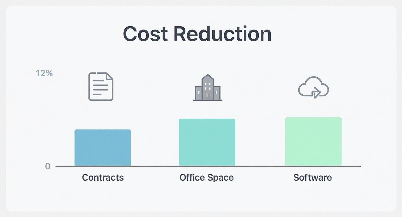 Infographic about reduction in costs