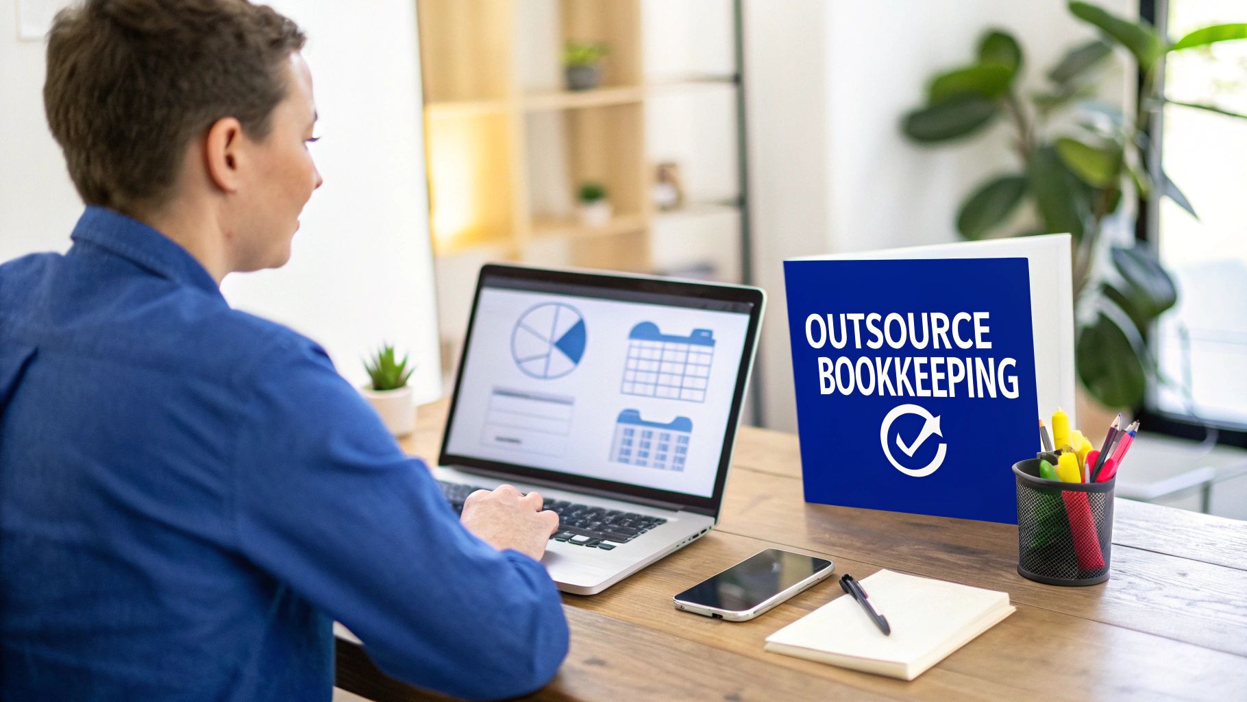 A person at a desk analyzing financial charts and data on multiple computer screens.