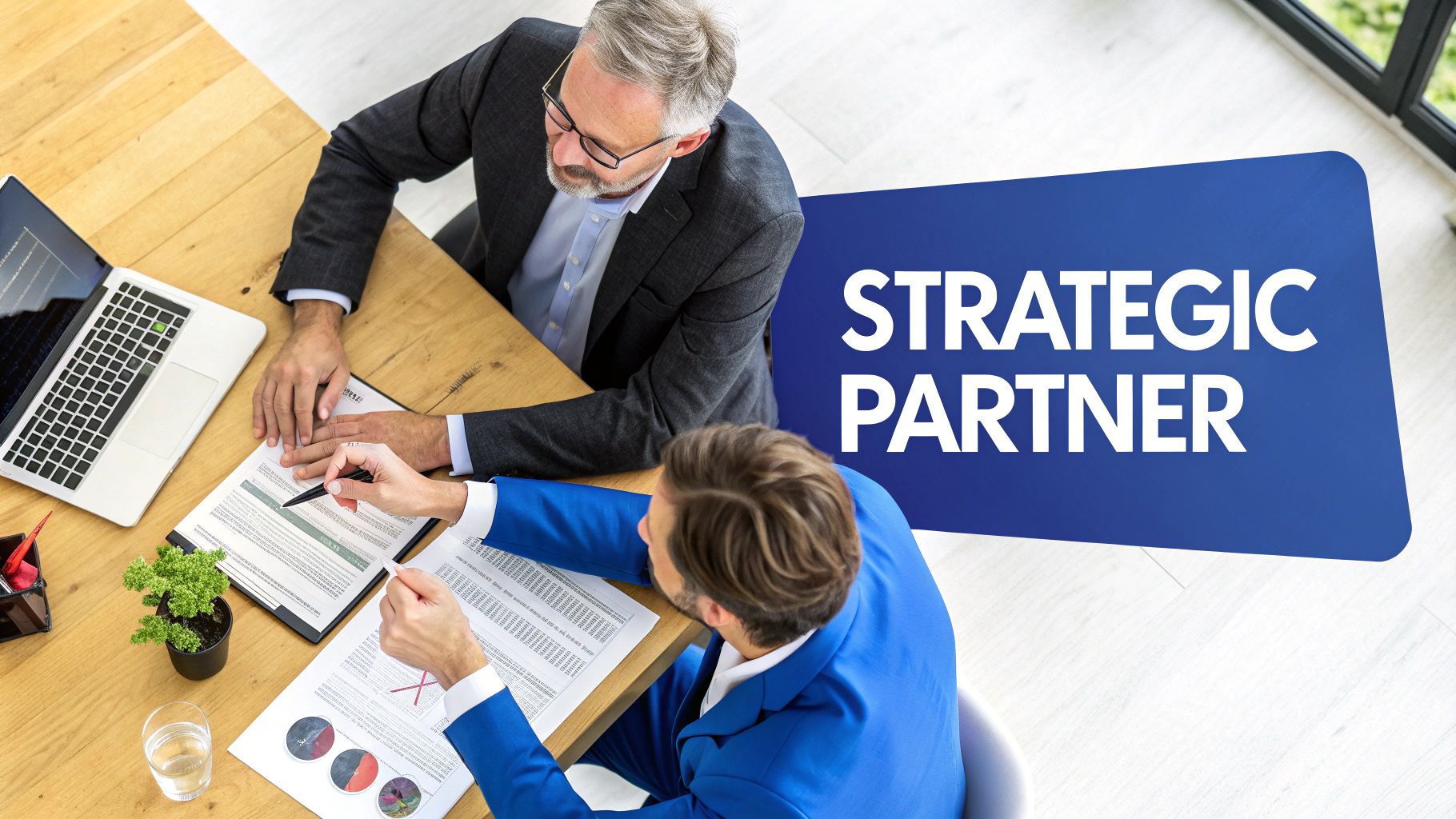 A group of finance professionals collaborating in a modern office.