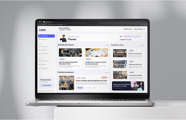 Aperçu de la plateforme Forum Org en desktop