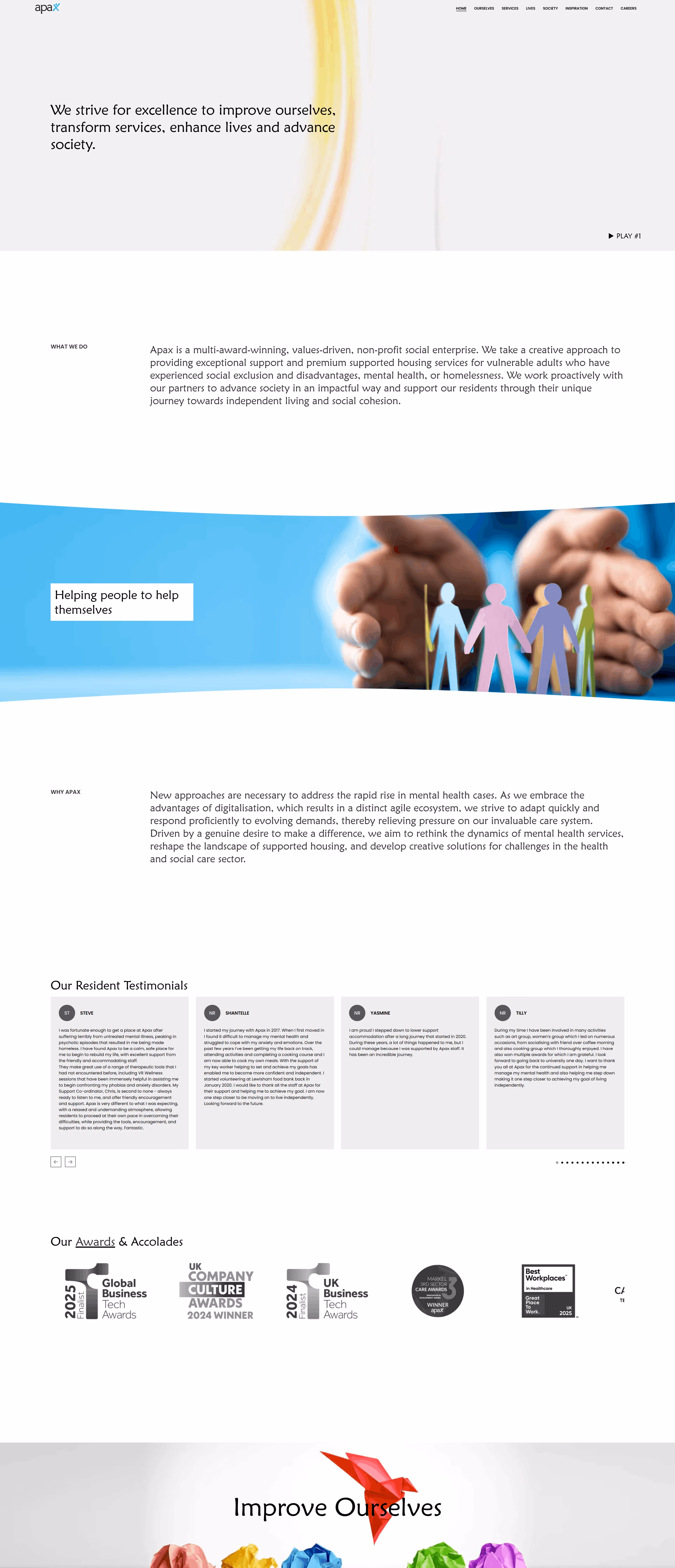 Strona Apax — widok desktop i mobile.